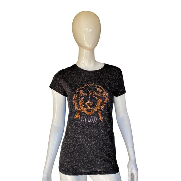 Hey Dood! Doodle Rhinestone and Glitter Tee Shirt - Picture 2 of 2